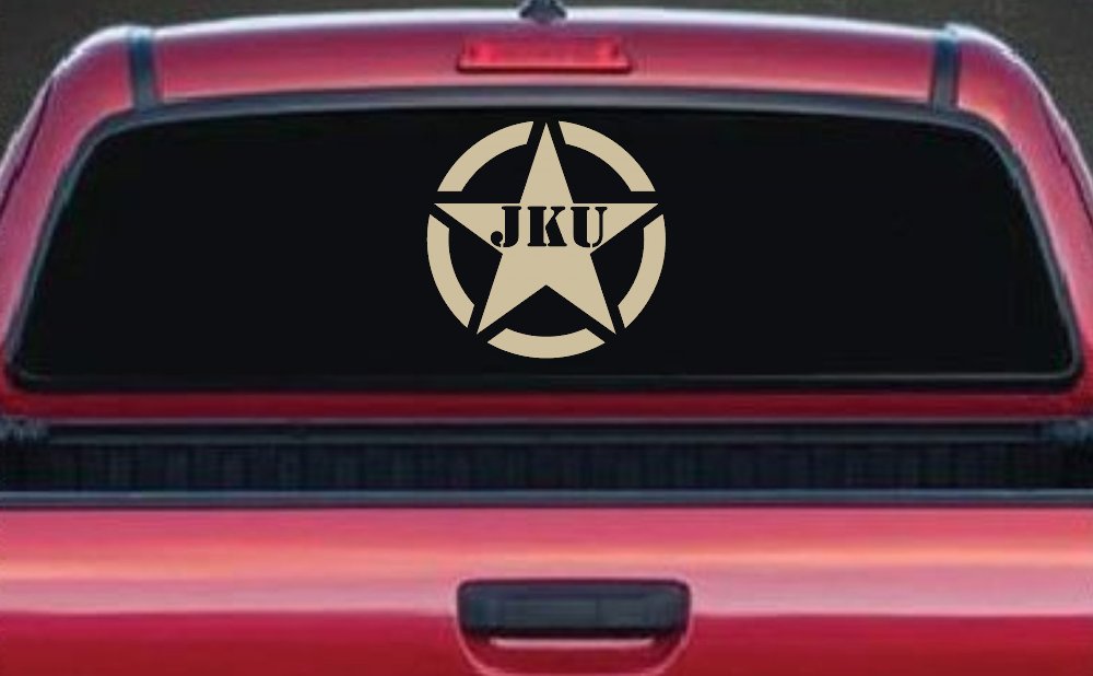 Military Jeep JKU Segmented Army Star Off Road Car or Truck Window Decal Sticker (Desert Sand)