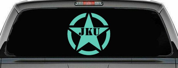 Military Jeep JKU Segmented Army Star Off Road Car or Truck Window Decal Sticker (Mint)