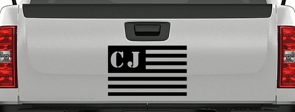 Jeep CJ in American USA Flag Right Off Road Car or Truck Window Decal Sticker