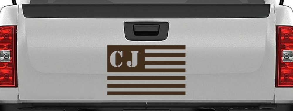 Jeep CJ in American USA Flag Right Off Road Car or Truck Window Decal Sticker