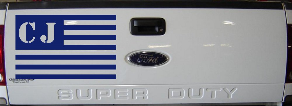 Jeep CJ in American USA Flag Right Off Road Car or Truck Window Decal Sticker (Navy)
