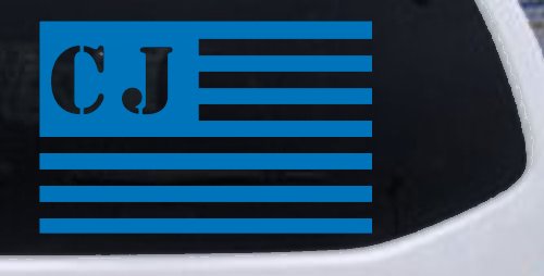 Jeep CJ in American USA Flag Right Off Road Car or Truck Window Decal Sticker