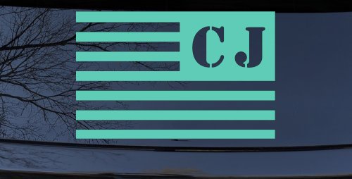 Jeep CJ American USA Flag Left Off Road Car or Truck Window Decal Sticker