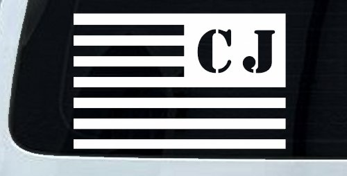 Jeep CJ American USA Flag Left Off Road Car or Truck Window Decal Sticker