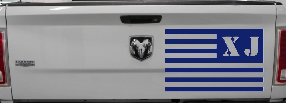 Jeep XJ American USA Flag Left Off Road Car or Truck Window Vinyl Decal Sticker (Navy)