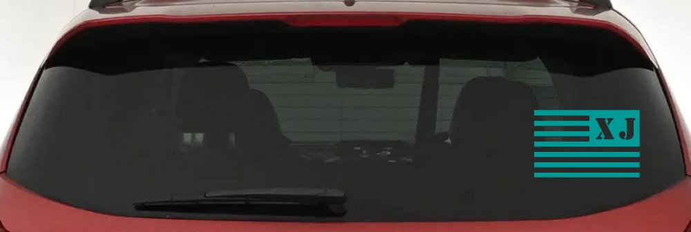 Jeep XJ American USA Flag Left Off Road Car or Truck Window Decal Sticker