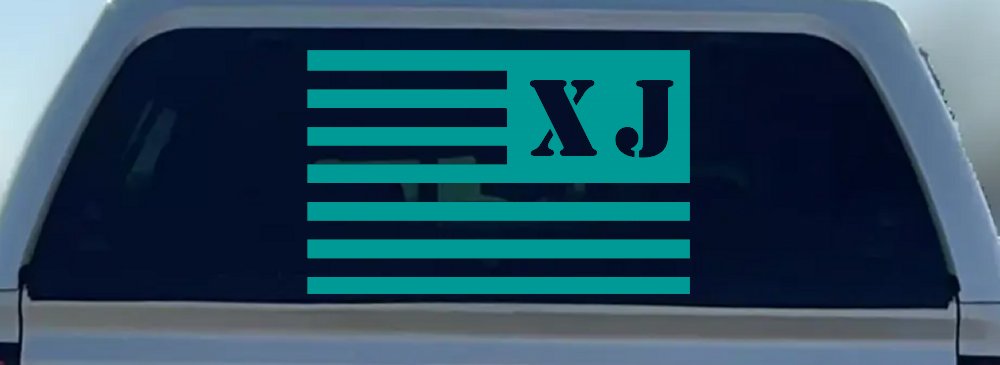 Jeep XJ American USA Flag Left Off Road Car or Truck Window Decal Sticker