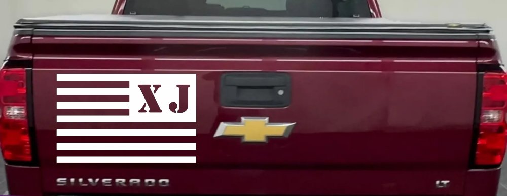 Jeep XJ American USA Flag Left Off Road Car or Truck Window Vinyl Decal Sticker (White)