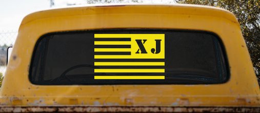 Jeep XJ American USA Flag Left Off Road Car or Truck Window Decal Sticker (Yellow)