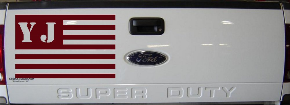 Jeep YJ American USA Flag Right Off Road Car or Truck Window Decal Sticker