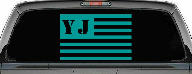 Jeep YJ American USA Flag Right Off Road Car or Truck Window Decal Sticker