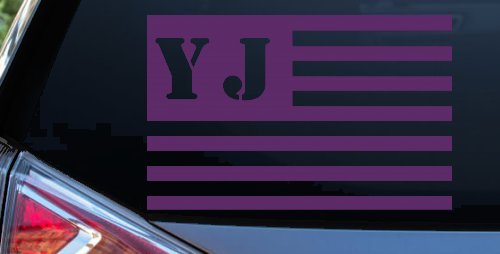 Jeep YJ American USA Flag Right Off Road Car or Truck Window Decal Sticker (Violet)