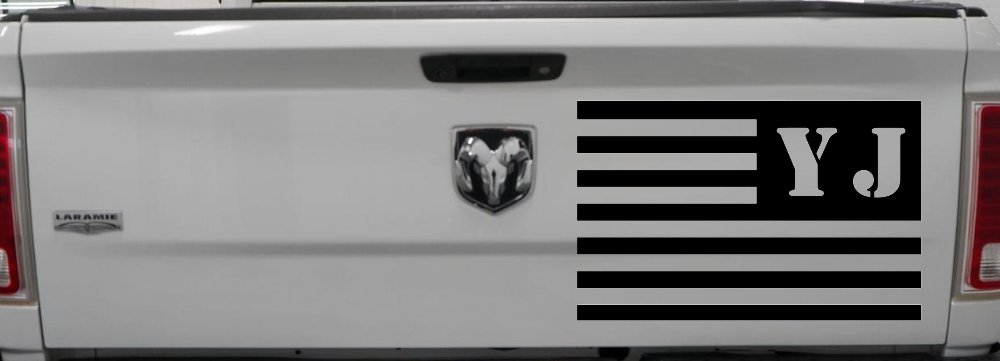 Jeep YJ American USA Flag Left Off Road Car or Truck Window Decal Sticker