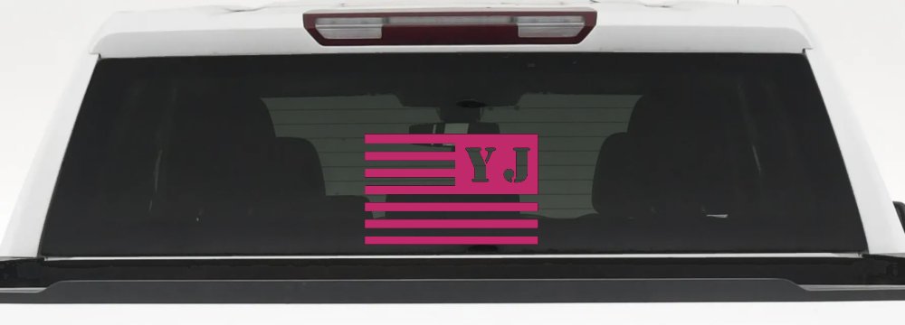 Jeep YJ American USA Flag Left Off Road Car or Truck Window Decal Sticker