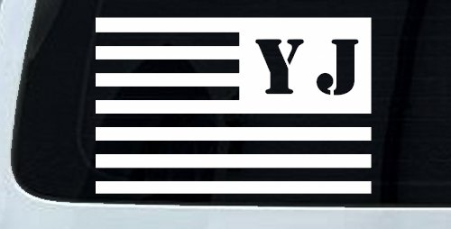 Jeep YJ American USA Flag Left Off Road Car or Truck Window Decal Sticker