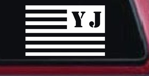 Jeep YJ American USA Flag Left Off Road Car or Truck Window Decal Sticker
