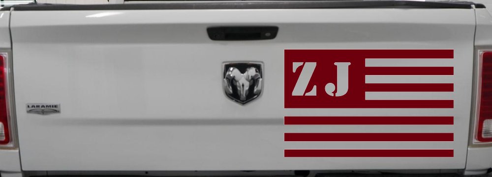 Jeep ZJ American USA Flag Right Off Road Car or Truck Window Decal Sticker
