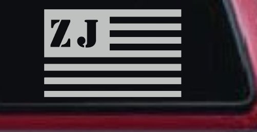 Jeep ZJ American USA Flag Right Off Road Car or Truck Window Decal Sticker (Light Gray)