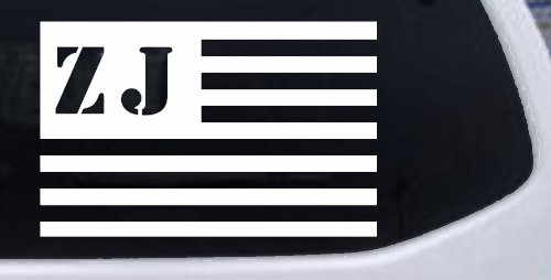 Jeep ZJ American USA Flag Right Off Road Car or Truck Window Decal Sticker (White)