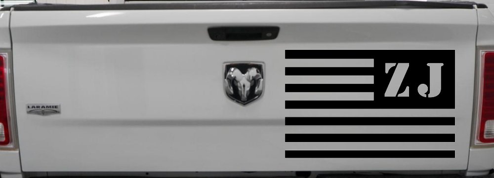 Jeep ZJ American USA Flag Left Off Road Car or Truck Window Decal Sticker (Black)