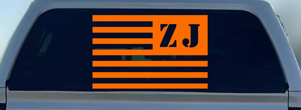Jeep ZJ American USA Flag Left Off Road Car or Truck Window Decal Sticker