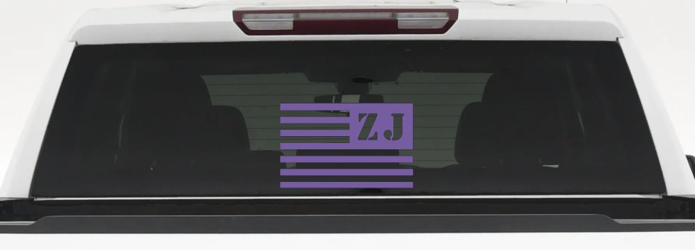 Jeep ZJ American USA Flag Left Off Road Car or Truck Window Vinyl Decal Sticker (Purple)
