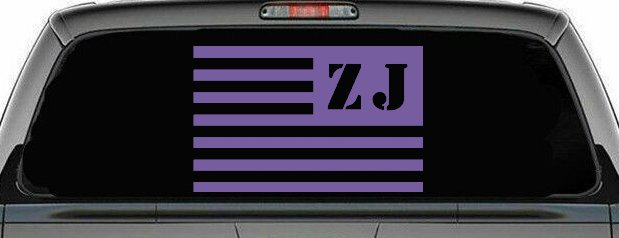 Jeep ZJ American USA Flag Left Off Road Car or Truck Window Decal Sticker (Purple)