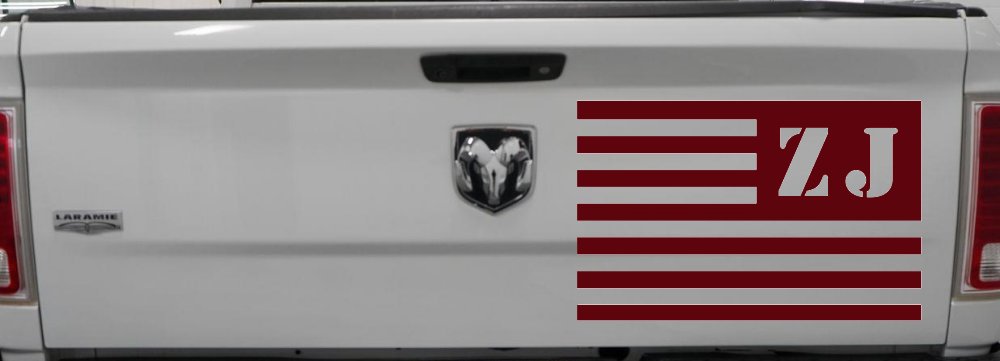 Jeep ZJ American USA Flag Left Off Road Car or Truck Window Decal Sticker (Purple Red)