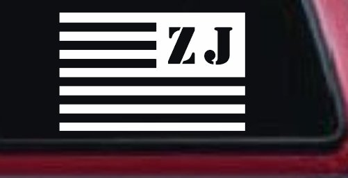 Jeep ZJ American USA Flag Left Off Road Car or Truck Window Decal Sticker (White)
