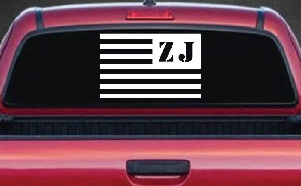Jeep ZJ American USA Flag Left Off Road Car or Truck Window Decal Sticker