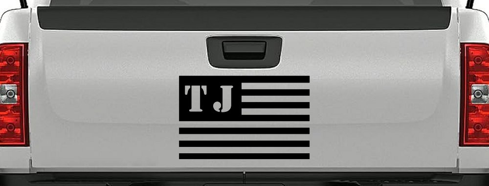 Jeep TJ American USA Flag Right Off Road Car or Truck Window Decal Sticker (Black)