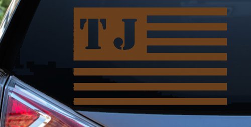 Jeep TJ American USA Flag Right Off Road Car or Truck Window Decal Sticker (Copper)