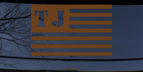 Jeep TJ American USA Flag Right Off Road Car or Truck Window Decal Sticker (Copper)
