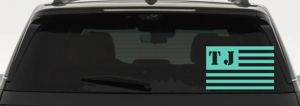Jeep TJ American USA Flag Right Off Road Car or Truck Window Decal Sticker (Mint)