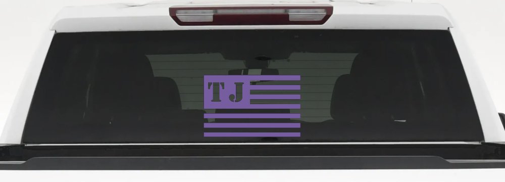 Jeep TJ American USA Flag Right Off Road Car or Truck Window Decal Sticker (Purple)