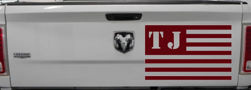 Jeep TJ American USA Flag Right Off Road Car or Truck Window Decal Sticker (Purple Red)
