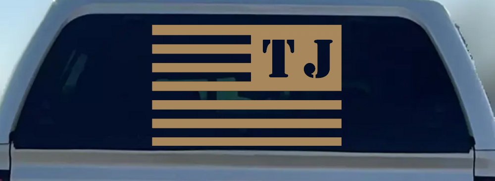 Jeep TJ American USA Flag Left Off Road Car or Truck Window Decal Sticker