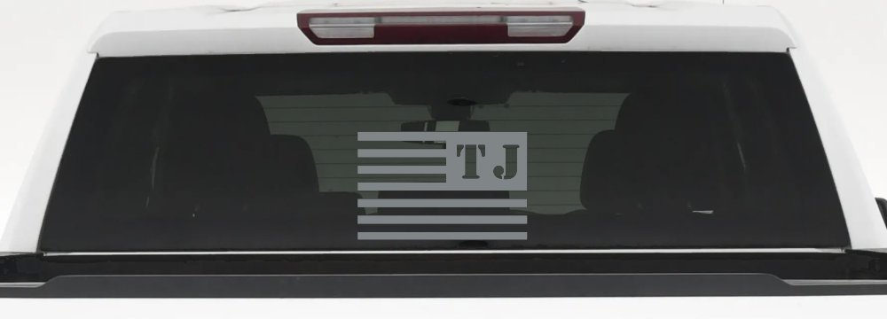 Jeep TJ American USA Flag Left Off Road Car or Truck Window Decal Sticker (Telegrey)