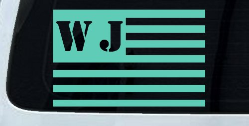 Jeep WJ American USA Flag Right Off Road Car or Truck Window Decal Sticker (Mint)