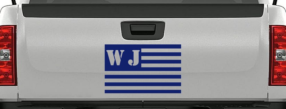 Jeep WJ American USA Flag Right Off Road Car or Truck Window Decal Sticker (Navy)
