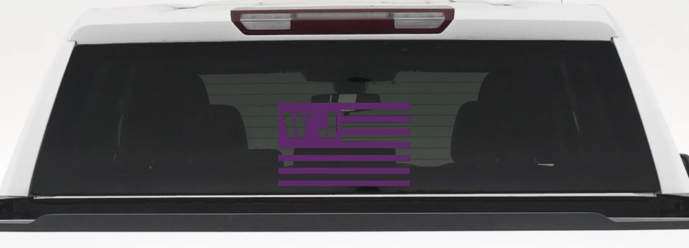 Jeep WJ American USA Flag Right Off Road Car or Truck Window Decal Sticker (Violet)
