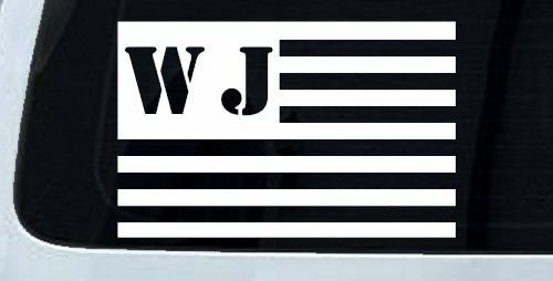 Jeep WJ American USA Flag Right Off Road Car or Truck Window Decal Sticker (White)