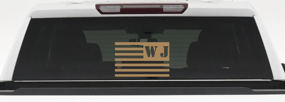 Jeep WJ American USA Flag Left Off Road Car or Truck Window Vinyl Decal Sticker (Light Brown)