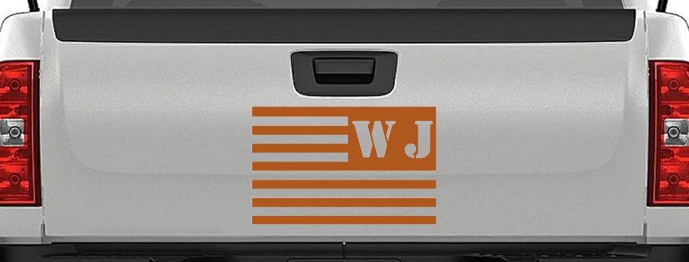 Jeep WJ American USA Flag Left Off Road Car or Truck Window Decal Sticker (Nut Brown)