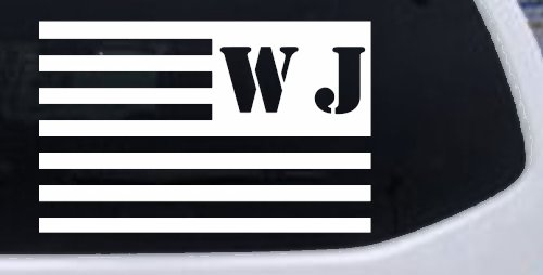 Jeep WJ American USA Flag Left Off Road Car or Truck Window Decal Sticker (White)