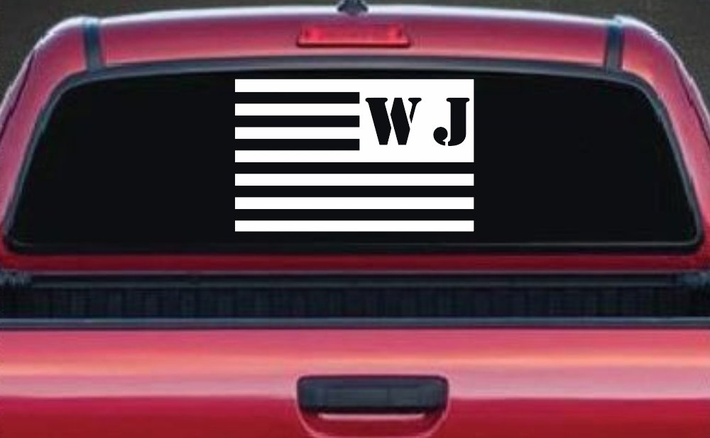 Jeep WJ American USA Flag Left Off Road Car or Truck Window Decal Sticker