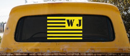 Jeep WJ American USA Flag Left Off Road Car or Truck Window Decal Sticker (Yellow)