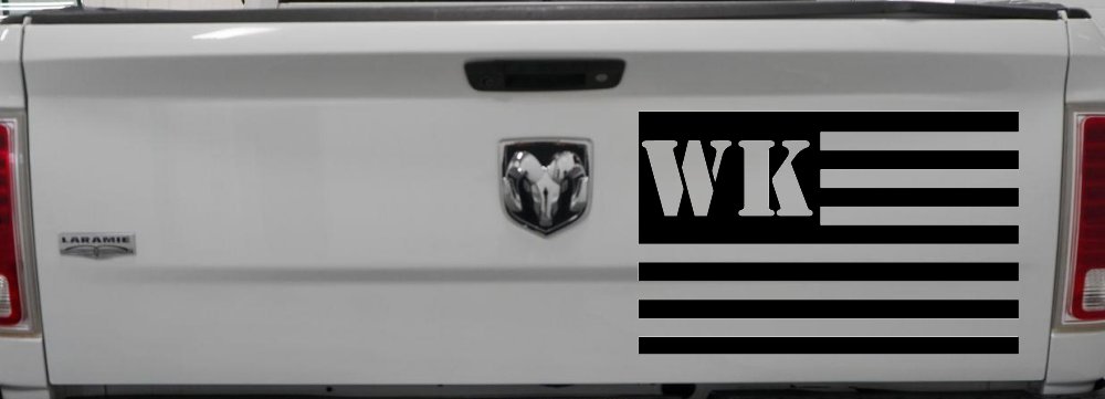 Jeep WK American USA Flag Right Off Road Car or Truck Window Vinyl Decal Sticker (Black)
