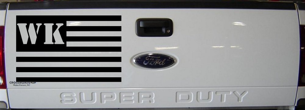 Jeep WK American USA Flag Right Off Road Car or Truck Window Decal Sticker (Black)