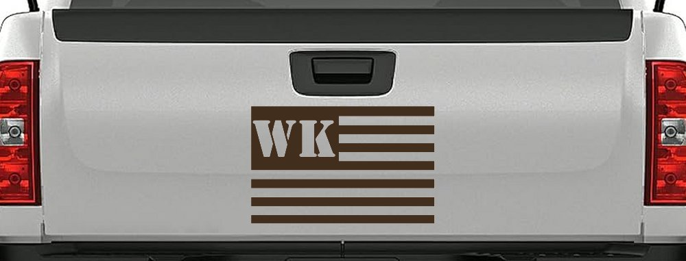 Jeep WK American USA Flag Right Off Road Car or Truck Window Decal Sticker (Brown)